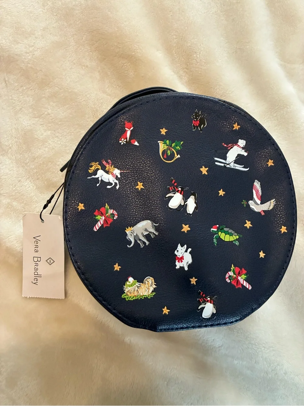NEW! Vera Bradley Whimsy Zippered Cosmetic Bag/Case in Snow Globe Motifs